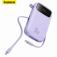 Baseus QPow 2 Digital Display Fast-Charging Power Bank with 2 Built-in Type-C Cable